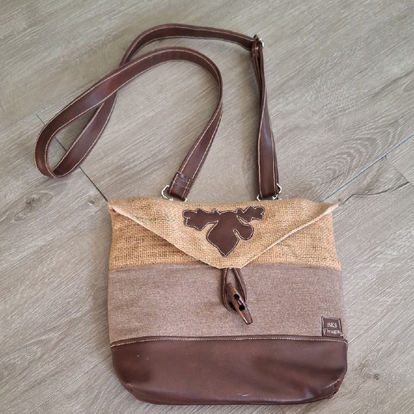 BKS Designs Handbags - BKS Designs Purse Moose Burlap, Fabric & Vinyl